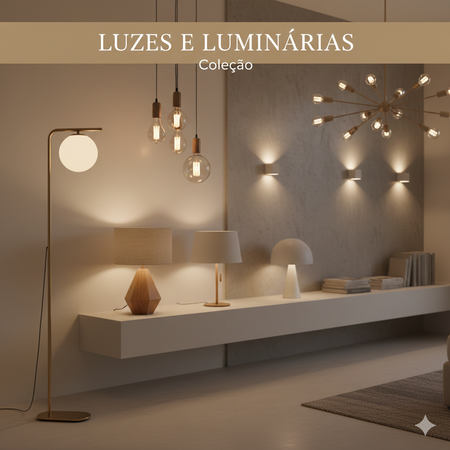 Luzes com design moderno para iluminar seu ambiente e criar atmosfera.
