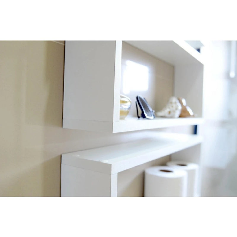 Nicho Organizador Retangular 50x20x10cm Kit 3 Peças Em Mdf Branco ou Preto Banheiro, Quarto, sala, cozinha com Suporte