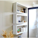 Nicho Organizador Retangular 50x20x10cm Kit 3 Peças Em Mdf Branco ou Preto Banheiro, Quarto, sala, cozinha com Suporte