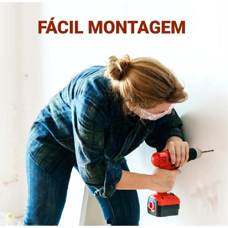 Nicho Organizador Retangular 50x20x10cm Kit 3 Peças Em Mdf Branco ou Preto Banheiro, Quarto, sala, cozinha com Suporte