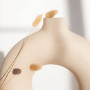 Kit 2 Vasos Decorativos Donut Nórdico - Cerâmica Fosca Branca - 15cm e 18cm - Minimalista