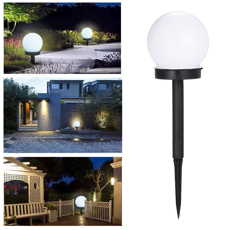 Kit 4 Luminárias Solar Esfera LED - Jardim e Área Externa - 8h Autonomia