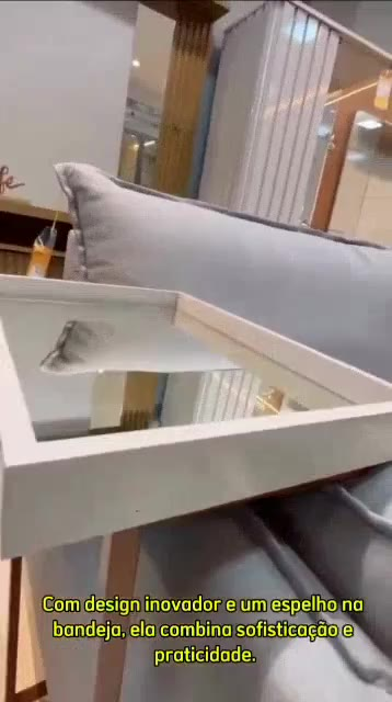 Mesa Lateral Espelhada com Pés de Ferro Resistente e Elegante Apoio Sala Sofá Moderna Decoração