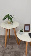 Conjunto de Mesas Classic – Mesas Redondas com Pés Palito | Sala Moderna e Elegante