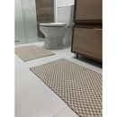 Jogo Tapete Banheiro 2 Peças 100% Algodão - Antiderrapante Absorvente - Lavável Máquina