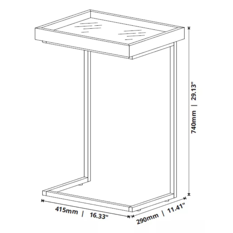 Mesa Lateral Espelhada com Pés de Ferro Resistente e Elegante Apoio Sala Sofá Moderna Decoração