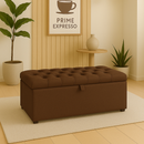 Puff Baú pé de cama 90 cm no Sued Capitone Organizador e Sapateira (Porta Objetos e Brinquedos)