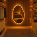 Espelho Orgânico Decorativo Lapidado com Led Cm para Sala Quarto Banheiro Cozinha