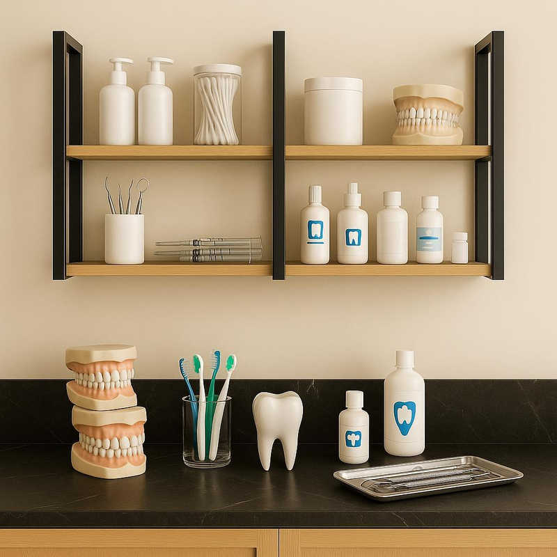 Dupla Prateleira para Teto/Parede MDP com Suporte de Ferro Estilo Industrial