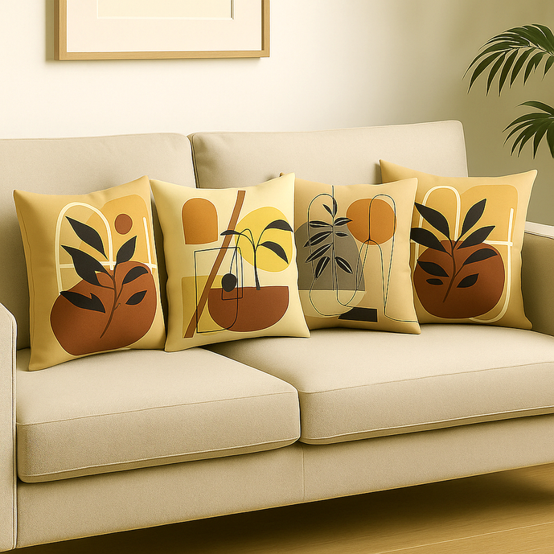 Kit 4 Almofadas Digitalizadas 43x43cm - Estampas HD Vibrantes - Enchimento Acrílico - Decorativas