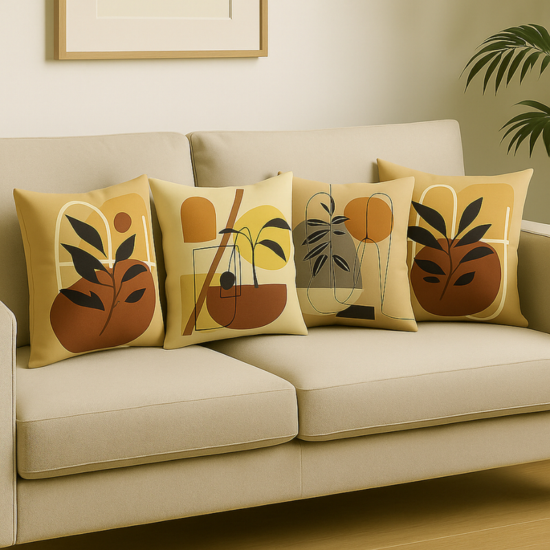 Kit com 04 unidades de Almofadas Decorativas 45x45 Digitalizado abstrato