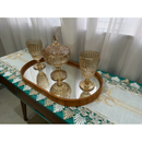 Bandeja Decorativa Redonda com Borda Laminada para Sala e Mesa de Centro