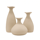 Kit Vaso Decorativo Porto Off White Fosco Cerâmica Alta Qualidade 3 Peças