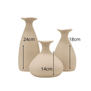 Kit Vaso Decorativo Porto Off White Fosco Cerâmica Alta Qualidade 3 Peças