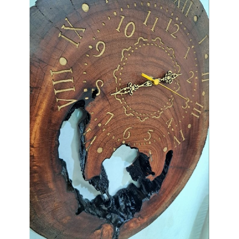 Relógio rústico de parede madeira artesanal natural funcional