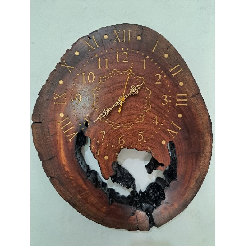 Relógio rústico de parede madeira artesanal natural funcional