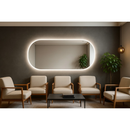 Espelho Oval Iluminado LED 80x50cm Lapidado Sem Borda