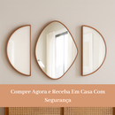 Kit Combo Espelhos Decorativos We Mirror – Com Moldura Caramelo P/ Sala Quarto Banheiro Lavabo Hall