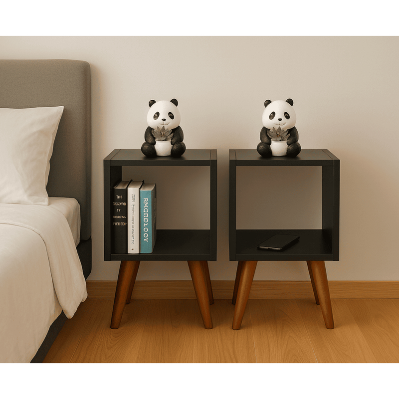 Kit 2 Nichos Mesa de Cabeceira Quadrado 42×22,5 – Pés Modernos | Quarto e Sala