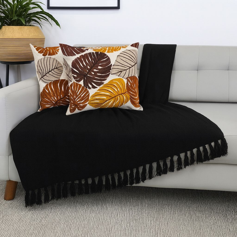 Manta Sofá Gigante 240x180cm 100% Algodão - Franjas Decorativas - Proteção e Conforto