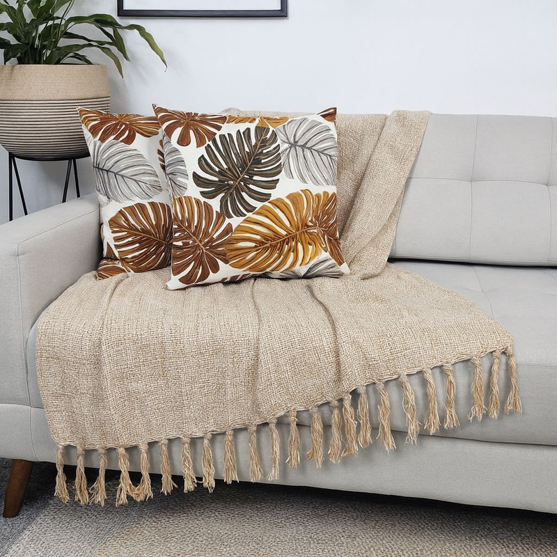 Manta Sofá Gigante 240x180cm 100% Algodão - Franjas Decorativas - Proteção e Conforto