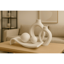 Kit Decorativo em Cerâmica Rampa com Esferas + Vasos Mônaco Modernos