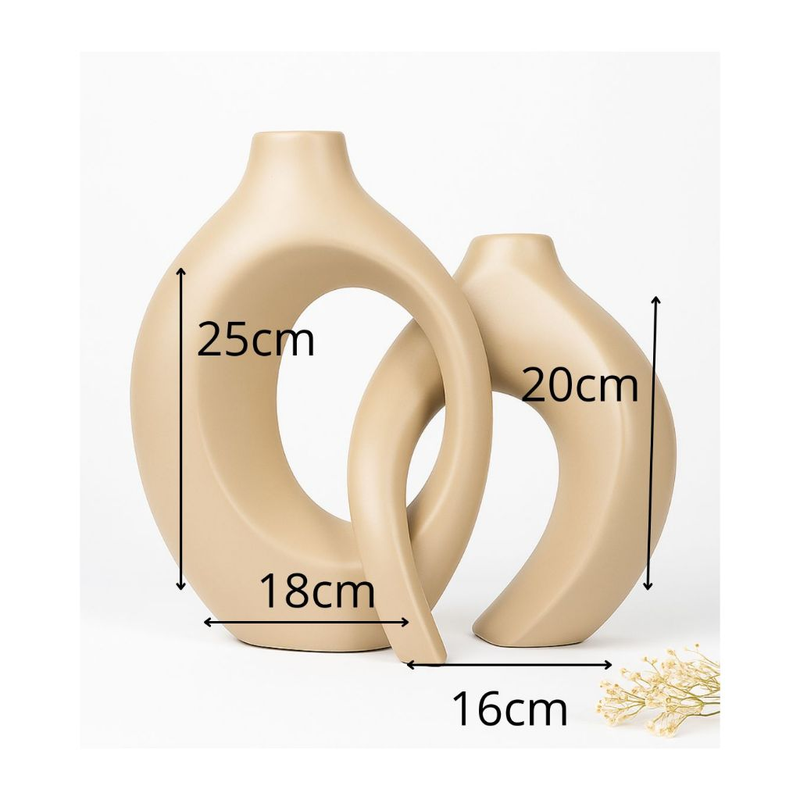 Kit Decorativo em Cerâmica Rampa com Esferas + Vasos Mônaco Modernos