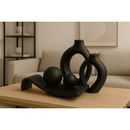 Kit Decorativo em Cerâmica Rampa com Esferas + Vasos Mônaco Modernos