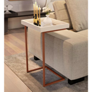 Mesa Lateral Espelhada com Pés de Ferro Resistente e Elegante Apoio Sala Sofá Moderna Decoração