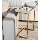 Mesa Lateral Espelhada com Pés de Ferro Resistente e Elegante Apoio Sala Sofá Moderna Decoração