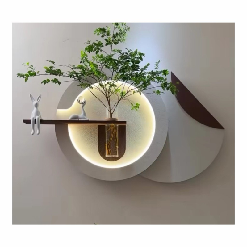 Quadro decorativo iluminação Led Lotus Decor Q8 sala hall quarto